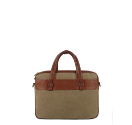 Sac porte documents canvas cuir Brenner